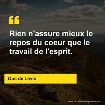 Citation de Duc de Lévis