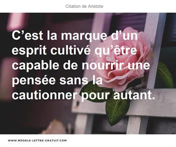 Citation de Aristote