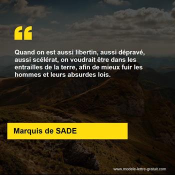 Citation de Marquis de SADE