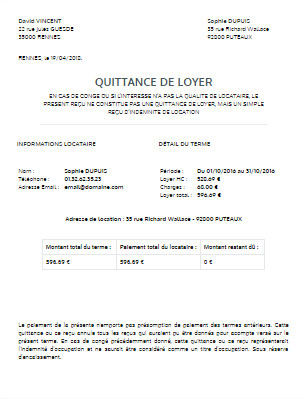 Comment Faire Une Quittance De Loyer Gratuit